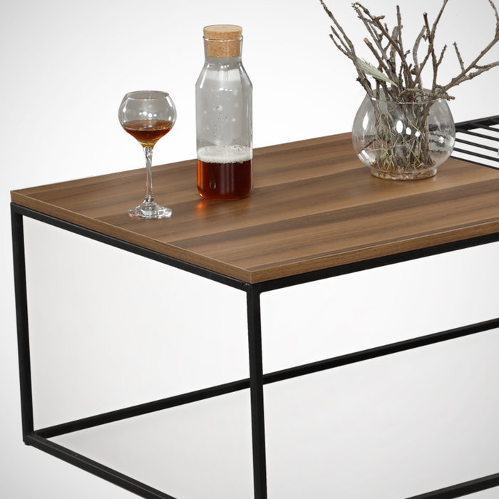 Hanah Home Mesa de Centro Industrial Nogal